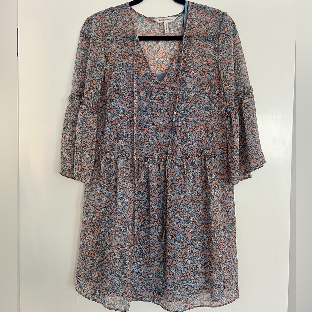 BCBGeneration Pink and Blue Floral Dress